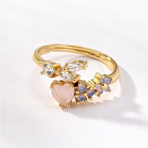 Endless Love Heart Floral Gem Ring